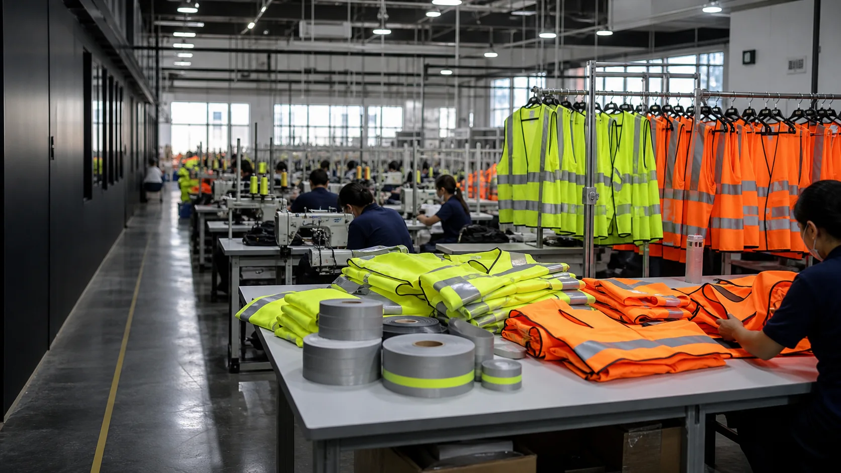 High visibility workwear production floor