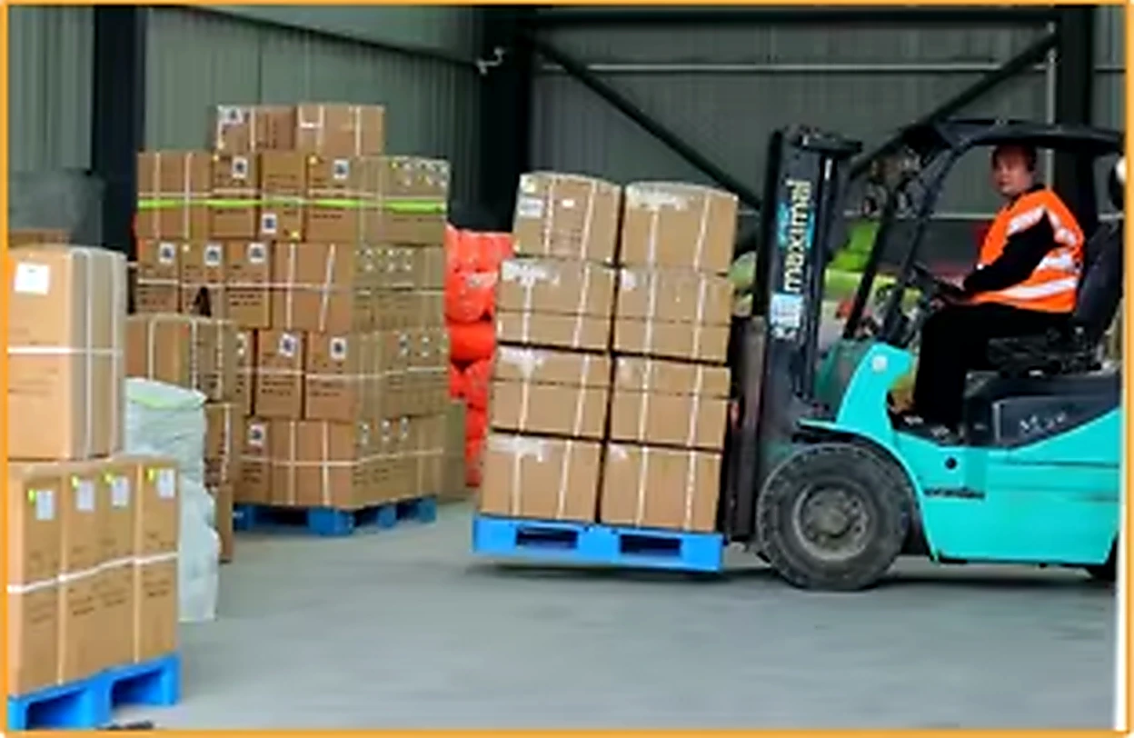 Packed cartons and warehouse handling