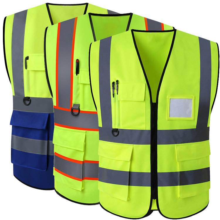 Multiple color options for Class 2 reflective safety vests