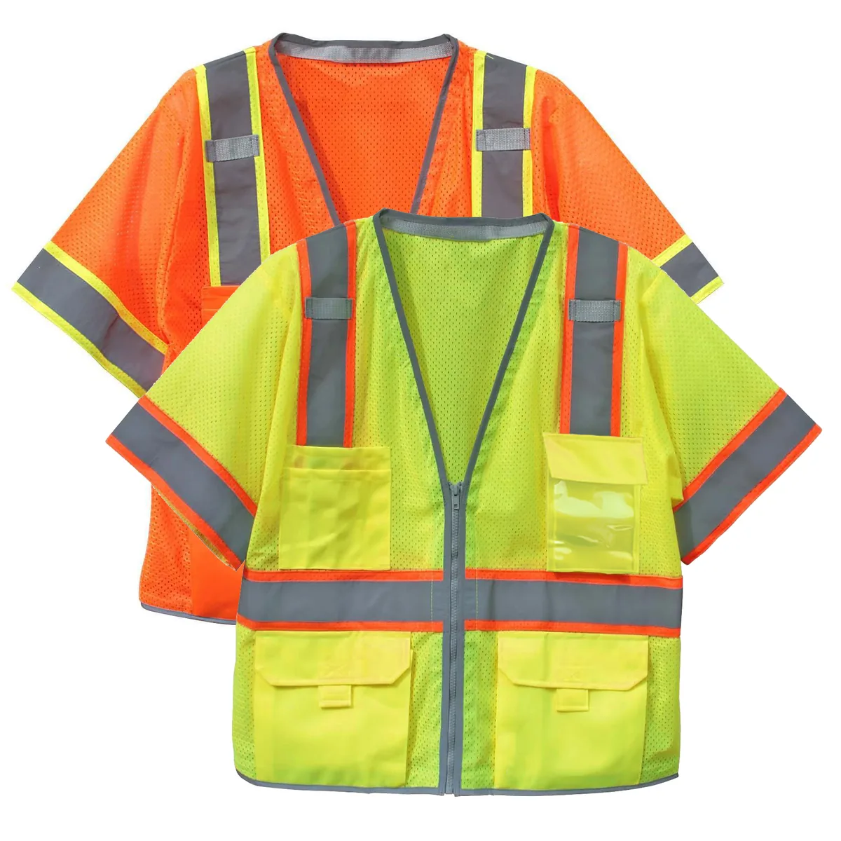 Class 3 Yellow Knitted and Mesh Reflective Safety Vest with