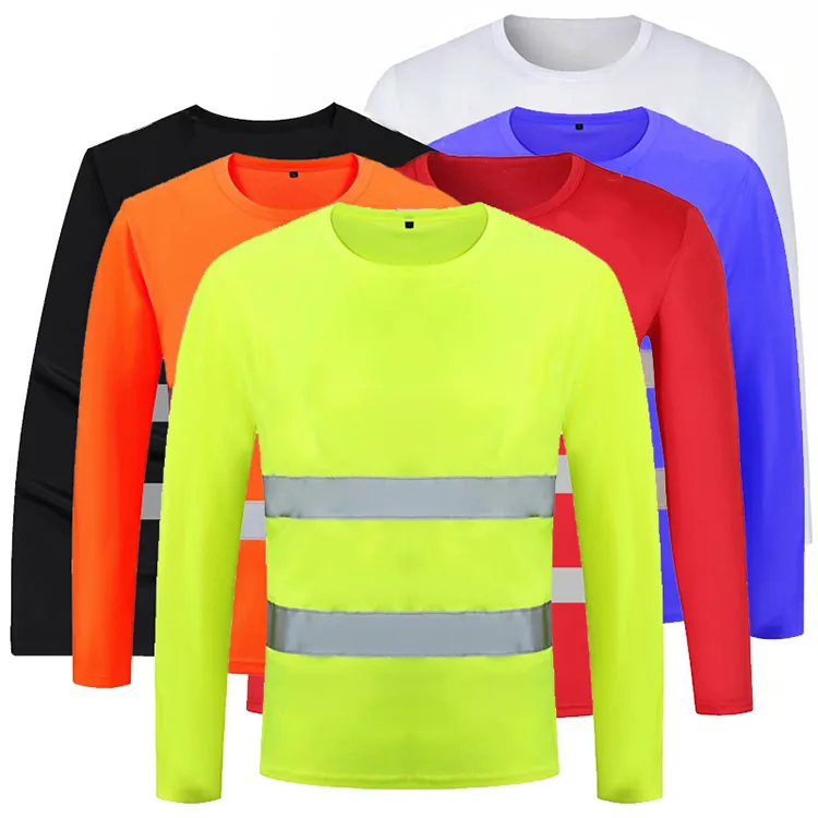 Custom Logo Polyester Quick Dry Hi-Vis Workwear Safety T-Shirt Reflective