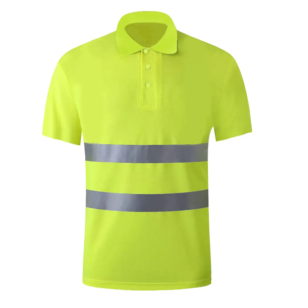 Security Men Work Quick Dry Hi-Vis Workwear T Shirt Reflective